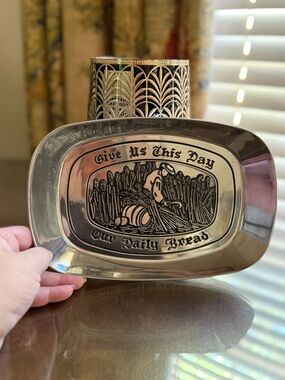 Wilson Armetale Give Us This Day Our Daily Bread Decorative Metal Tray